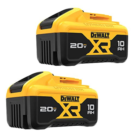 DEWALT 20V MAX XR Battery, 10.0Ah, 2-Pack, LED Charge Indicator (DCB210-2) DEWALT