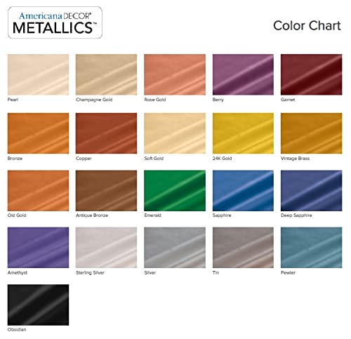 DecoArt Americana Decor Metallics 24K Gold Paint - 2 Pack 8oz Metallic 24K Gold Acrylic Paint - Water Based Multi Surface Paint for Arts and Crafts, DecoArt