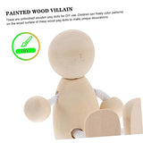 4pcs Wooden Doll Pegs Unfinished Wooden Doll Wood Peg Dolls Doll Pegs DIY Peg Dolls Unfinished Dolls Pegs Graffiti Wooden Doll Blank Peg Dolls Common Ciieeo