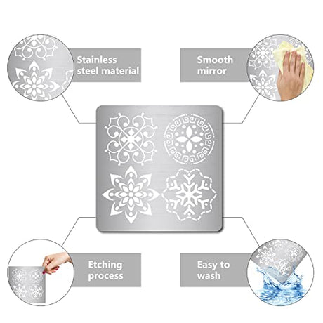 GORGECRAFT 6.3 Inch Metal Flower of Life Stencil Stainless Steel Mandala Painting Reusable Template Journal Tool for Painting, Wood Burning, GORGECRAFT