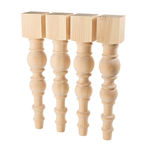 CAROLINA LEG CO. Modern Farmhouse Dining Table Legs - Unfinished - DIY Furniture - Turned Legs - Set of 4 - Dimensions: 5" x 29" CAROLINA LEG CO.