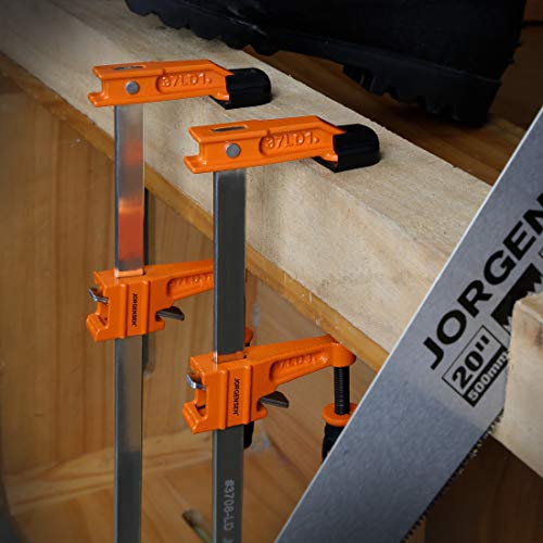 Jorgensen 2-Piece Steel Bar Clamp Set, Light Duty F-Clamp, 8-inch & 12-inch Jorgensen