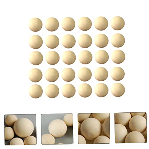 Gogogmee 120 PCS Wooden Beads Ornament Crafts Garland Bead Wood Blocks for Crafts Unfinished paintable Wooden Round Wood Balls gnome Nose Wooden Gogogmee