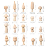Toddmomy 20pcs Unfinished Wooden Mushroom Unfinished Wood Trees Mini Wood Tree Natural Wooden Mushrooms for Arts DIY Projects Ornaments Toddmomy