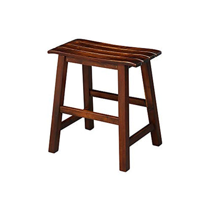 IC International Concepts International Concepts Slat Seat, 18-inch, Espresso,Brown Stool - WoodArtSupply