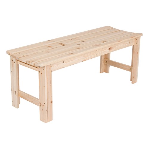 Shine Company 4204N 4 Ft. Backless Wood Outdoor Garden Bench – Natural Shine Company