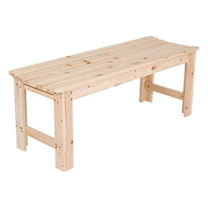 Shine Company 4204N 4 Ft. Backless Wood Outdoor Garden Bench – Natural - WoodArtSupply