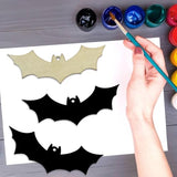 30pcs Unfinished Halloween Bat Wood DIY Crafts Cutouts Wooden Bat Shaped Hanging Ornaments for Halloween Party Haunted House Decorations JEKEJIAJIU