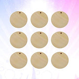 50pcs Unfinished Round Earrings Christmas Baubles Unfinished Wood Cutouts Wooden Flat Chips Craft Wood Slices Wooden Discs Wooden Embellishments SUPVOX