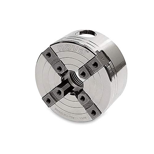NOVA 48290 PRO-TEK G3 Insert Type Wood Turning Nickel Plated Chuck and Laser Etched Precise Jaw Set with T Bar Wrench and 6 Point Star Fasteners Nova