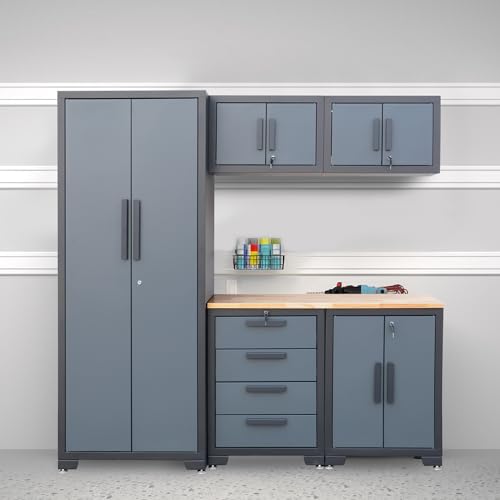 BIG RED 6 Piece Organizer Chest Tool Storage Cabinet, 18.5" x 76.8" x 75.79", Grey BIG RED