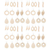 Wooden Dangle Earring Making Kit The Natural Wood Pendants are Made of Wood, Durable and Safe to wear, Also Lightweight, Wont Produce Much Burden to EXCEART