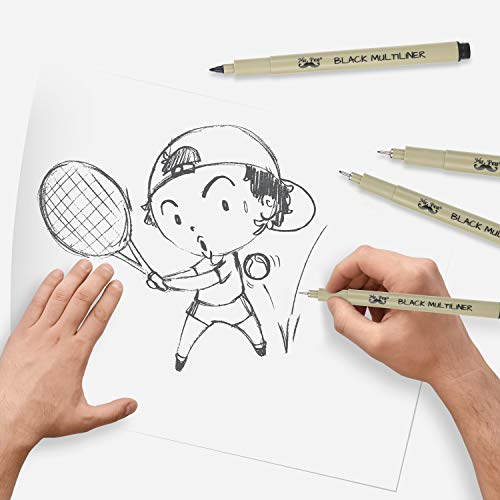 Mr. Pen- Drawing Pens for Artists, 8 Pack Black Multiliner/Fineliner Micro Anime / Sketch Pens, Line Art /Inking Pens, Fine Point Bible Journaling Mr. Pen