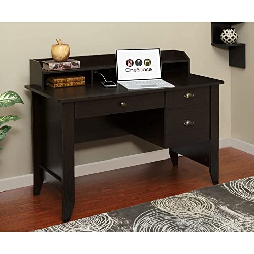 OneSpace Eleanor Executive Desk Wood Grain, Espresso - WoodArtSupply