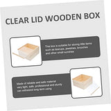 TEHAUX Box Storage Wooden Box Wood Crates Unfinished Kids Piggy Bank Wooden Case with Lid Shadow Display Case Kids Cookbook Wooden Jewelry Storage TEHAUX