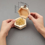 GORGECRAFT 4PCS Unfinished Wood Box Hexagon Wooden Storage Box with Hinged Lid and Front Clasp for DIY Easter Arts Hobbies Jewelry Box, 3.6 x 3.4 GORGECRAFT