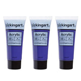 KINGART 500-120 PRO Artist Quality Violet Acrylic Paint, 22ml (0.74oz) Tubes, 3 Pack - Set (66ml Total), Violet KINGART