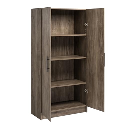 Prepac Elite 32" Drifted Gray Freestanding Storage Cabinet with 3 Adjustable Shelves Prepac