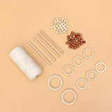Healifty 1 Set 133PCS Weaving kit Plant Wall Hanger Knitting Supplies Accessories Hanging Tapestry Wood Beads for Macrame Wood Rings for Crafts Healifty