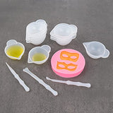 Framendino, 23 Pack Silicone Mold Cup Dispenser Mini Measuring Mixing Bowls with Spoon Glue Stick for DIY Epoxy Resin Craft Framendino