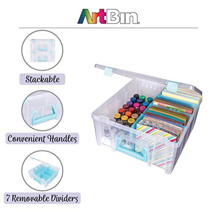 ArtBin Art Bin 0365500 Super Satchel Double Deep, Portable Art & Craft Organizer with Handle
