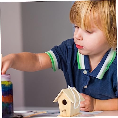 Yardwe Build Birdhouse Kit Paintable Bird House Bark Prevention Bird House Wood Craft Supplies DIY Wooden Craft Birdhouse Making Kit Out Door Toys Yardwe