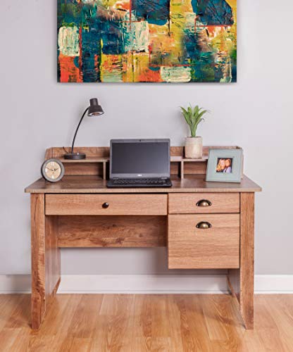 OneSpace Eleanor Executive Desk, Classic Oak - WoodArtSupply