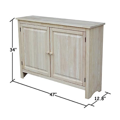 IC International Concepts Hall Cupboard, 34-Inch, Unfinished - WoodArtSupply