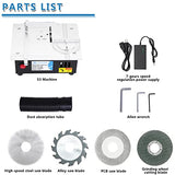 MXBAOHENG Mini Table Saw S3 Portable Precision Craft Table Saw, 1/2" Adjustable Cut Depth, Seven Speed Adjustable Power Supply, Small Hobby Table Saw MXBAOHENG