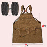 EinNana Woodworking Aprons.16 oz Durable Waxed Canvas Work Apron with Pockets. Canvas Tool Apron Adjustable Strap(Size:S-XXL).for Men/Women Suitable EinNana