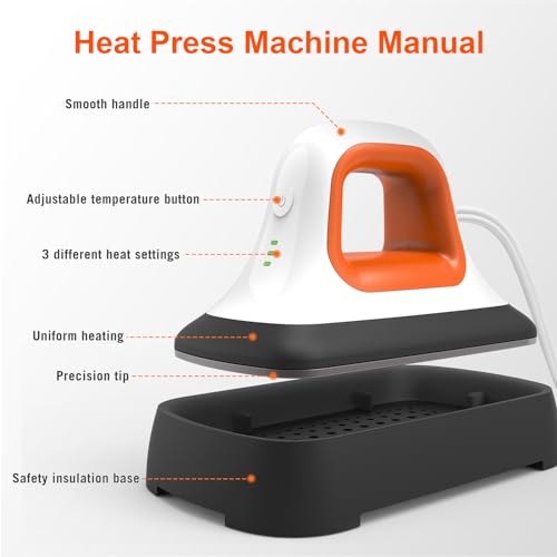 INFANT MOMENT Mini Heat Press Machine - (7"×3.8"), Heating Sublimation Transfer Projects for Tshirt Hats Bags Pillows Shoes Aprons,Features Insulated - WoodArtSupply