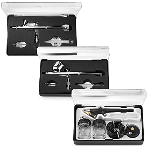 PointZero Airbrush Dual Action Airbrush Kit with 3 Airbrushes PointZero