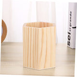 KALLORY 2 Pcs Wood Pencil Stand Silverware Holder Wood Boxes for Crafts Wood Pencil Rack Unfinished Pencil Holder to Paint Wood Pencil Cup Makeup KALLORY