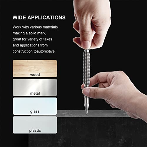 Glieskir Spring Loaded Nail Set Tools,2-PCS Dual Head Nail Setter and Hinge Pin Punch Set, Hammerless 1/16″& 3/32″Spring Nail Set, Super Strong Force Glieskir