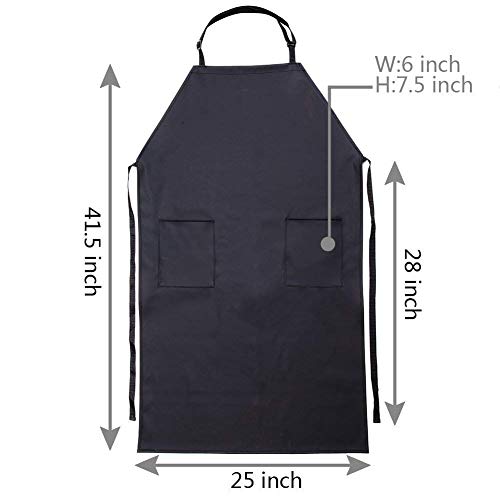 VWELL Rubber Vinyl Waterproof Apron for Men Women, Dishwashing, Chemical Lab Work Apron Butcher Apron PVC Grooming Apron VWELL
