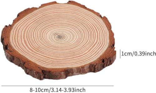 5 Pcs Natural Wood Slices,3-4 inch Wood Rounds,Christmas Crafts,Round Wood Discs for Crafts (5)
