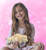 Puzzled Bundle of Owl, Wolf and Buffalo Wooden 3D Puzzle Construction Kits, Fun Unique and Educational DIY Wild Animals Toys Assemble Model Puzzled