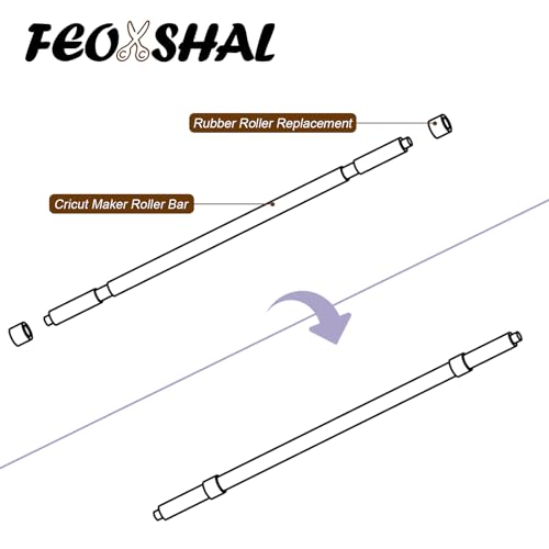 Rubber Roller Replacement Compatible with Cricut Maker/Maker 3, Mat Guide Rubbers for Cricut Repair Accessories FEOXSHAL