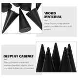 MAGICLULU 10pcs Natural Wood Cone Ring Display Stand Wooden Cone Jewelry Holders Unfinished DIY Craft Cone Jewelry Display Cone for Girls Women DIY MAGICLULU