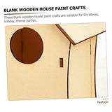 EXCEART 8 Pcs Christmas Wooden House Wood House Decor Birdhouse Kit Unfinished Wooden Bird Houses Christmas Tree Hanging Decoration Miniature Village EXCEART