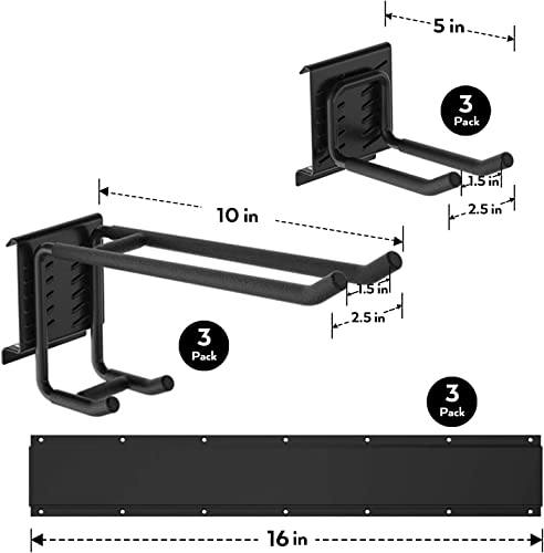 INCLY Garage Tool Organizer Wall Mount, 48 Inch Garden Yard Tools Wall Storage, Adjustable Heavy Duty Steel Garage Organization System with 3 Racks & INCLY