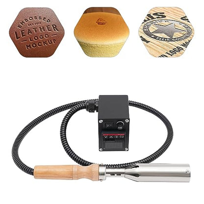 VPABES 300W Electric Branding Iron for Wood and Leather Crafts with Adjustable Digital Temperature - WoodArtSupply