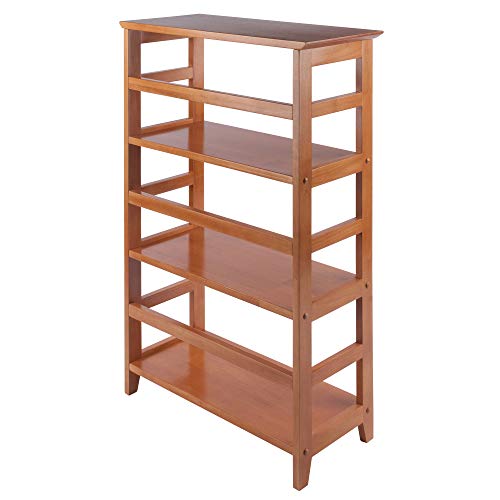 Winsome Wood Four-Tier Bookshelf in Honey Finish - WoodArtSupply