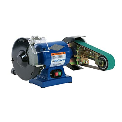 Multitool 2" x 36", 1 hp Industrial Belt Grinder, 8" Bench Grinder with Multitool Grinders Belt Attachment - WoodArtSupply