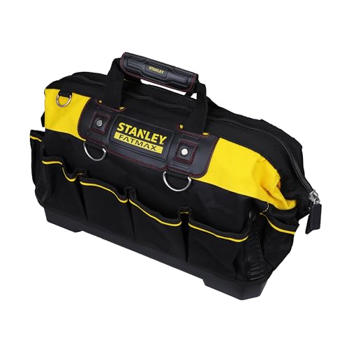 STANLEY FATMAX Technician Tool Bag, Heavy Duty 600 Denier and Leather, Multifunctional Tool Storage Organiser, 18 Inch, 1-93-950 Stanley