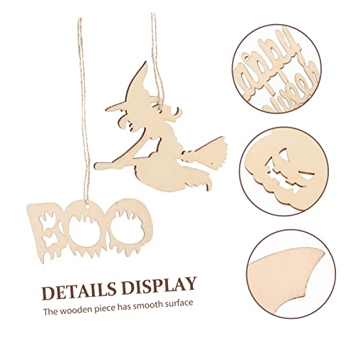 Abaodam 100 Pcs Halloween Wood Chips Lantern Decorative Miniture Decoration Home Decoration Wooden Paint Crafts Spider Wood Shapes Unfinished Wooden Abaodam