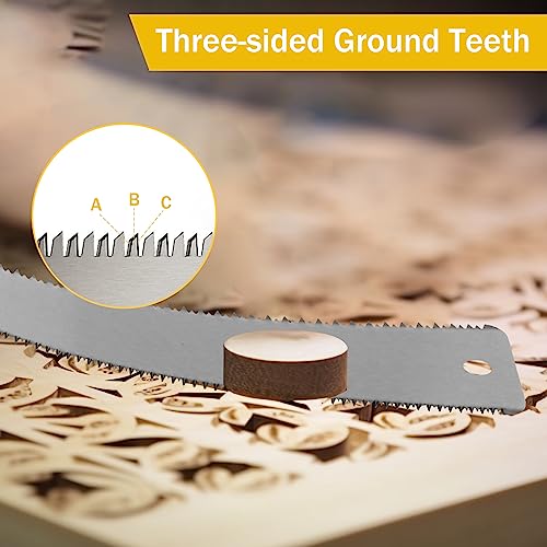 Japanese Hand Saw Sharp High Carbon Steel Pull Saw Ergonomic Non-slip Flush Cut Saw with 3 Saw blades Cutting Trimming Tool for Woodworking Pruning HOTBEST