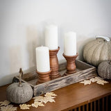 Stonebriar Rectangle Natural Wood Bark Serving Tray with Metal Handles, Rustic Butler Tray, Country Centerpiece for Dining Table, Unique Candle Stonebriar