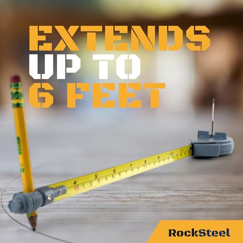 Roto Tape Compass | Rotating Tape Measure Beam Compass Alternative Circle Drawing Tool to Draw Arcs (Not 2 inches Short!) Rocksteel