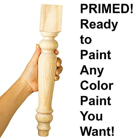 decorluxes Farmhouse Table Legs, Legs for Furniture Set of 4 Unfinished Wood Furniture | Dining Table Legs | Easy to Paint Any Color You Want decorluxes